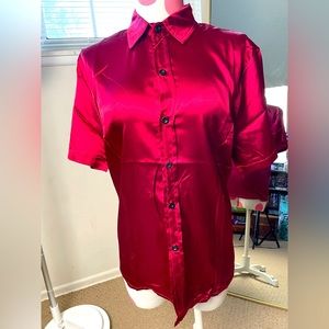 Red BNWT Silk like shirt